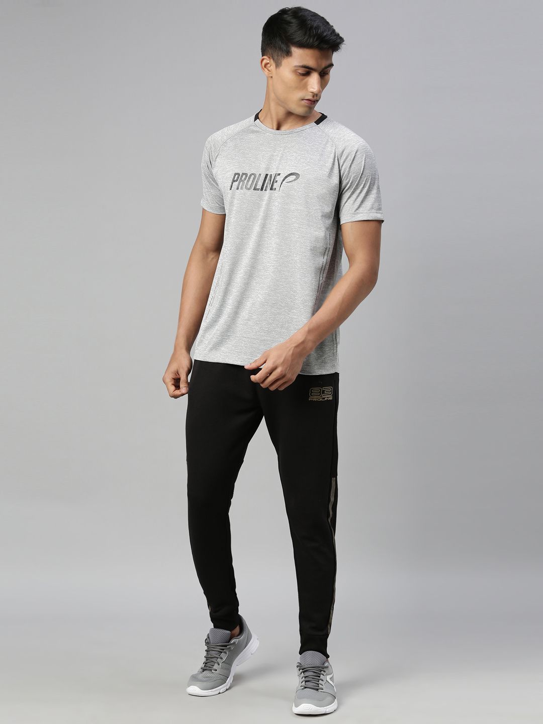 Buy PROLINE Grey Solid Cotton Blend Slim Fit Mens Track Pants | Shoppers  Stop